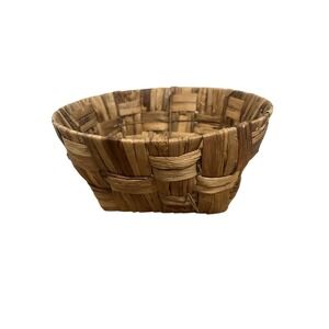 Vintage Woven 10" Basket Wicker Wire Lined
